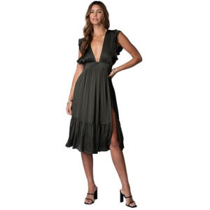 Stillwater THE JESSIE MIDI Black rayon Dress XS